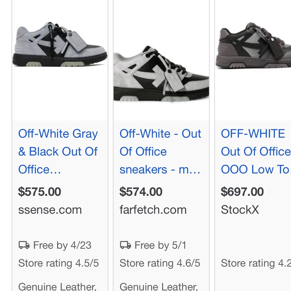 Off-White Out-Off Office Gray & Black & sky blue Sneakers